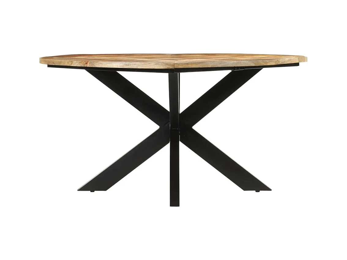 Table à dîner Ø150x76 cm bois de manguier massif brut