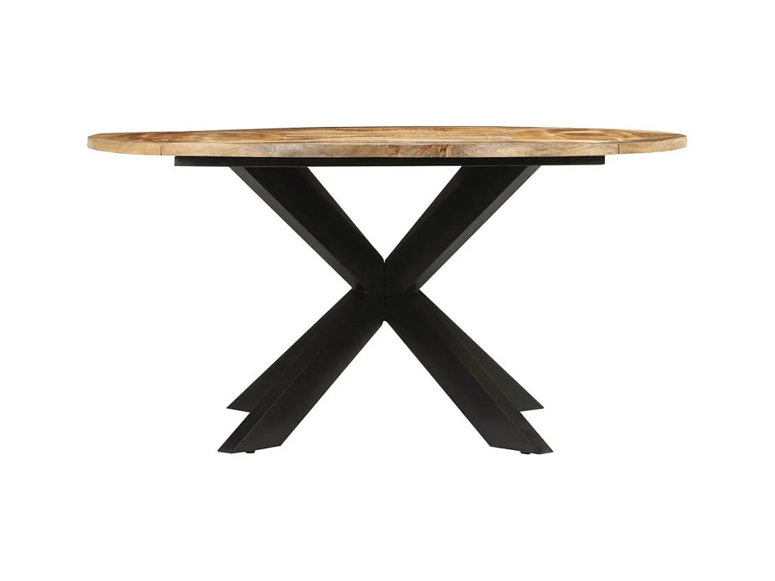 Table à dîner Ø150x76 cm bois de manguier massif brut