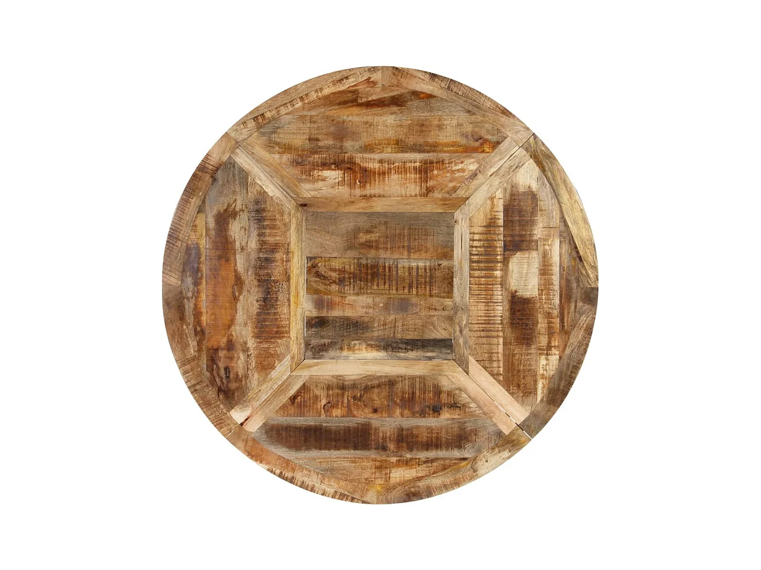 Table à dîner Ø150x76 cm bois de manguier massif brut