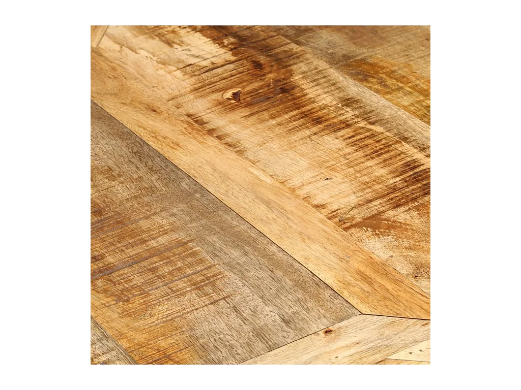 Table à dîner Ø150x76 cm bois de manguier massif brut