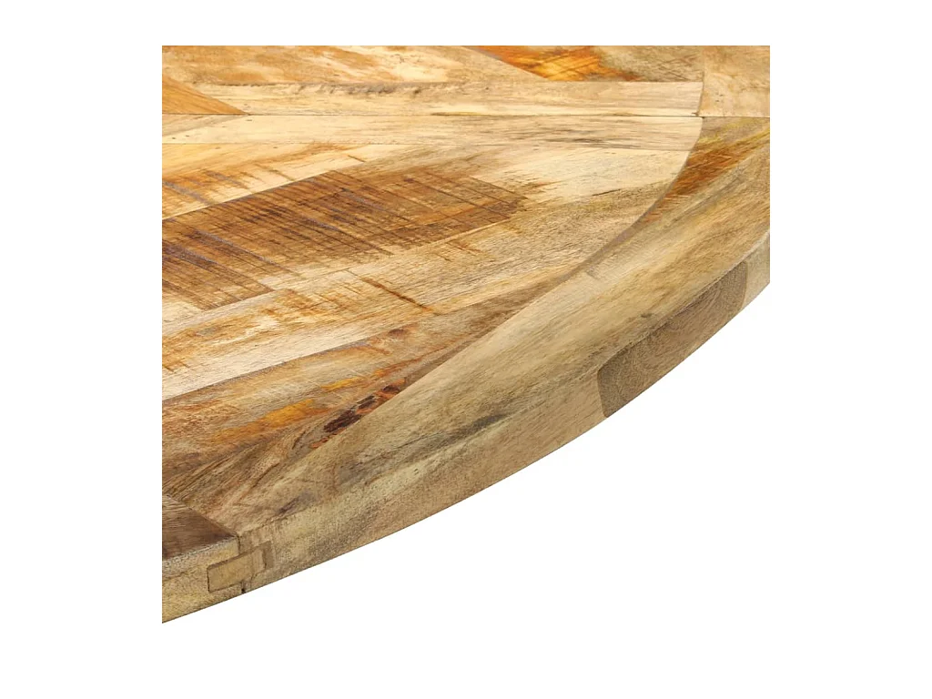 Table à dîner Ø150x76 cm bois de manguier massif brut