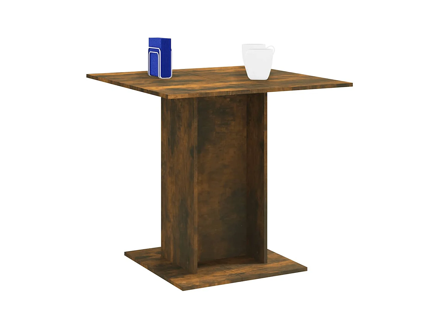 Table à dîner Chêne fumé 80x80x75 cm Bois d'ingénierie