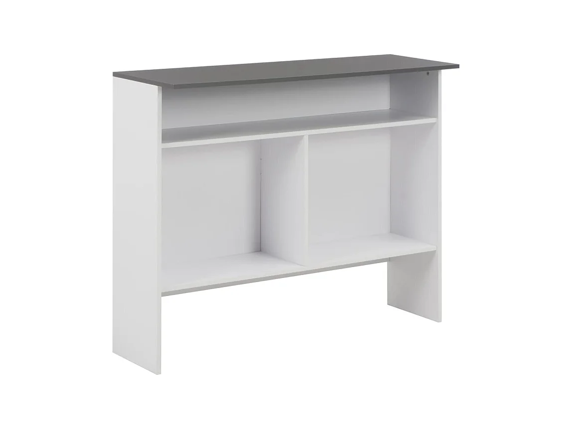 Table de bar avec 2 dessus de table Blanc et gris 130x40x120 cm