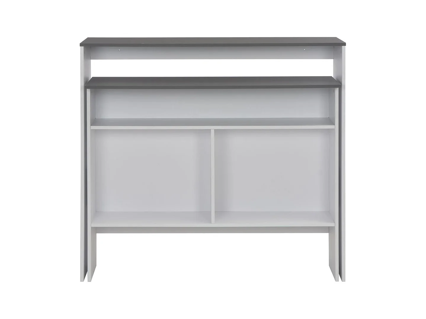 Table de bar avec 2 dessus de table Blanc et gris 130x40x120 cm