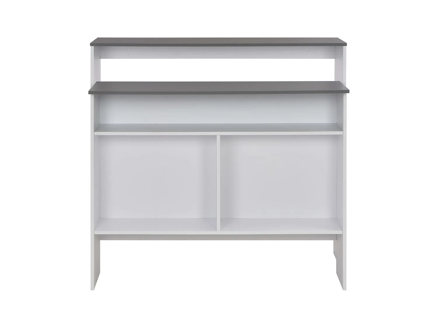 Table de bar avec 2 dessus de table Blanc et gris 130x40x120 cm