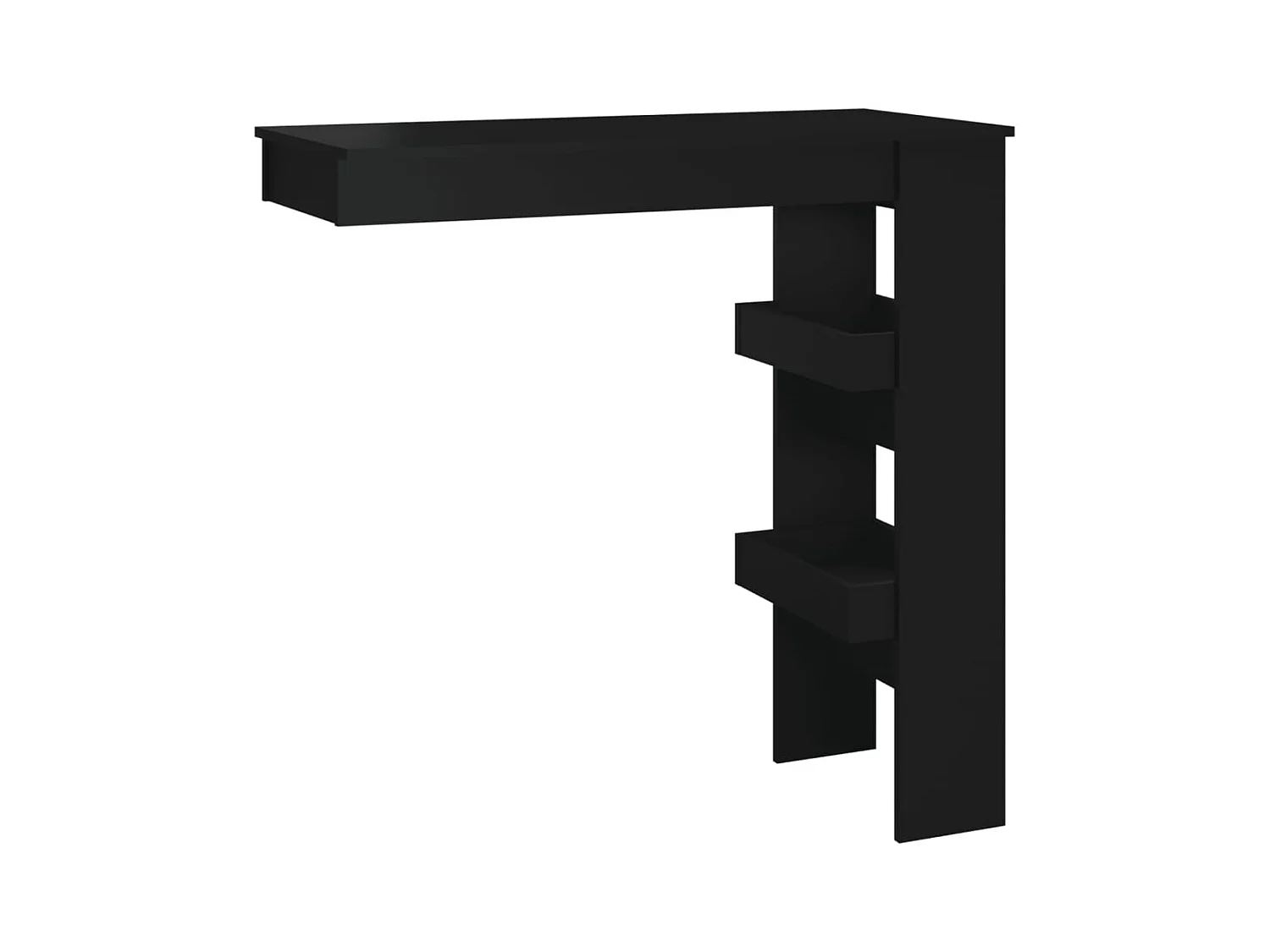Table de bar murale Noir 102x45x103,5 cm Bois d'ingénierie