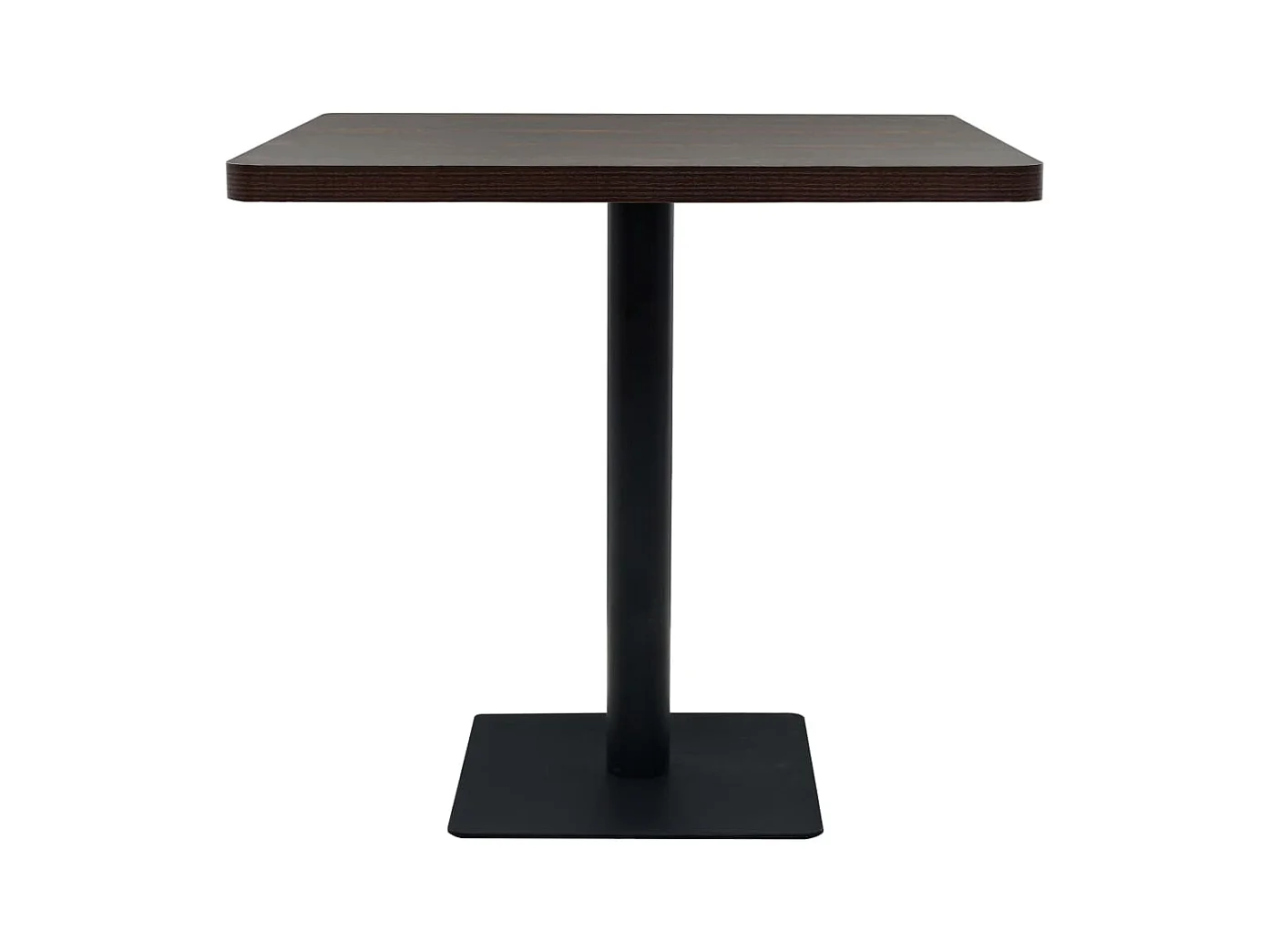 Table de bistro MDF et acier Carré 80 x 80 x 75 cm Frêne foncé