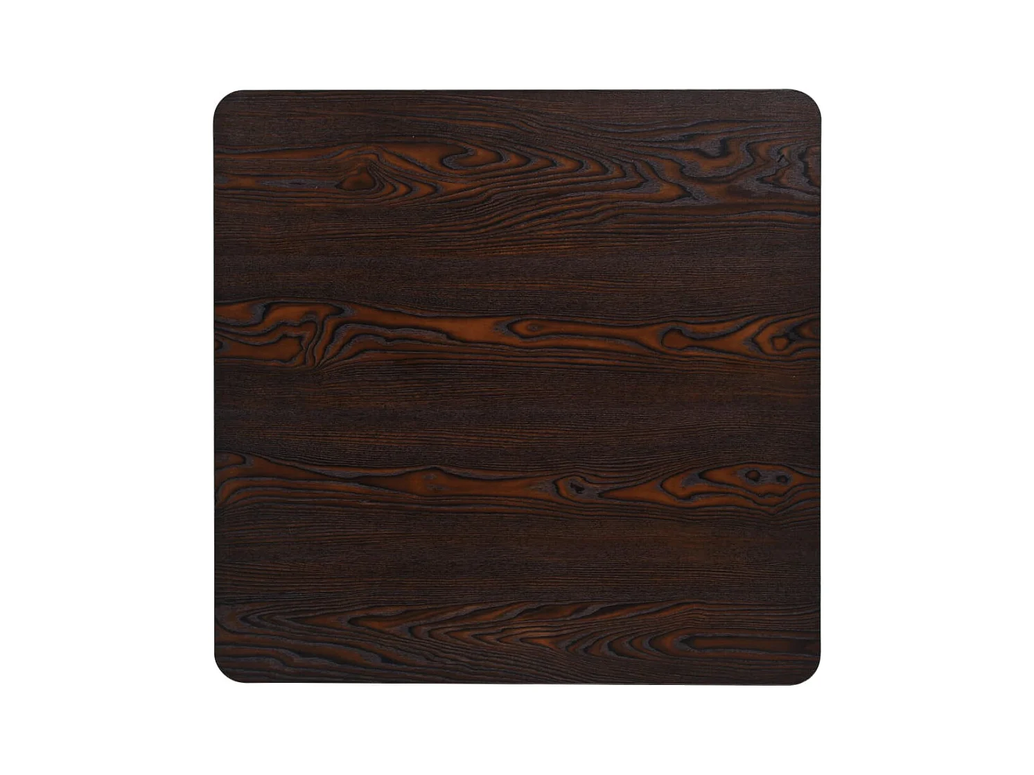 Table de bistro MDF et acier Carré 80 x 80 x 75 cm Frêne foncé