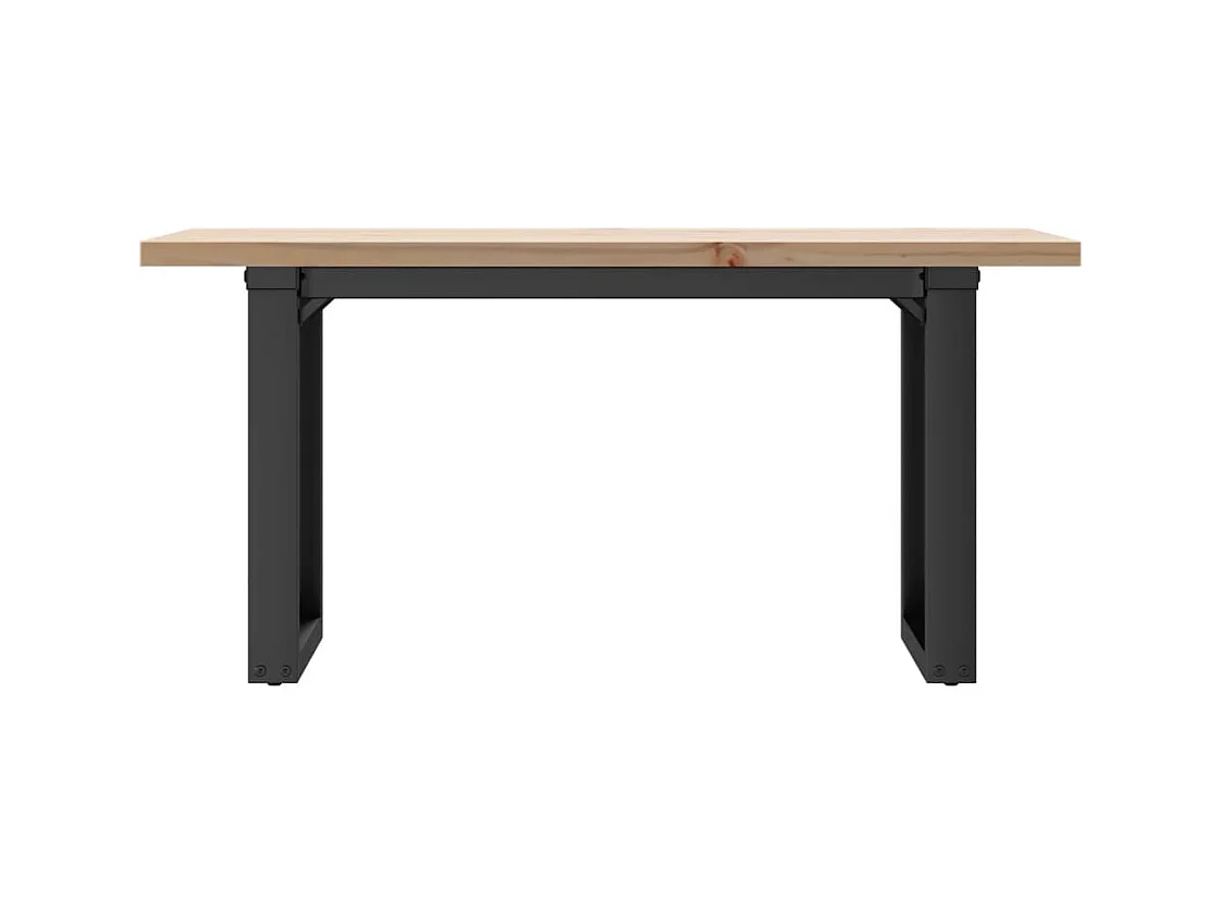 Table basse cadre en O 90x40x45,5cm bois de pin massif et acier