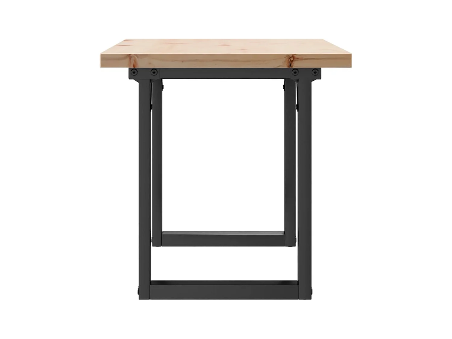 Table basse cadre en O 90x40x45,5cm bois de pin massif et acier