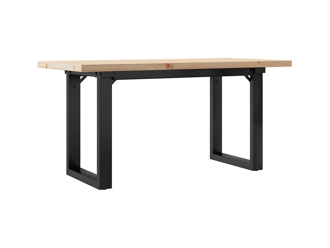 Table basse cadre en O 90x40x45,5cm bois de pin massif et acier