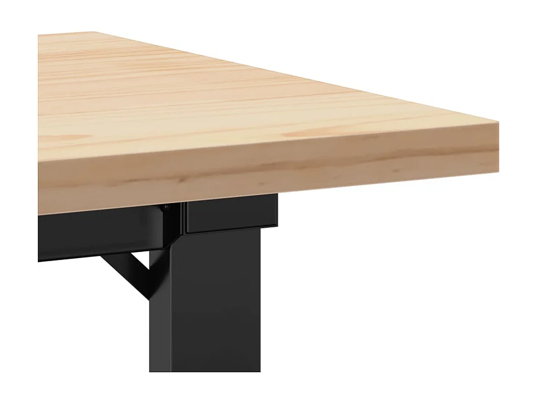 Mesa de centro O-frame 90x40x45,5cm madera maciza de pino y acero