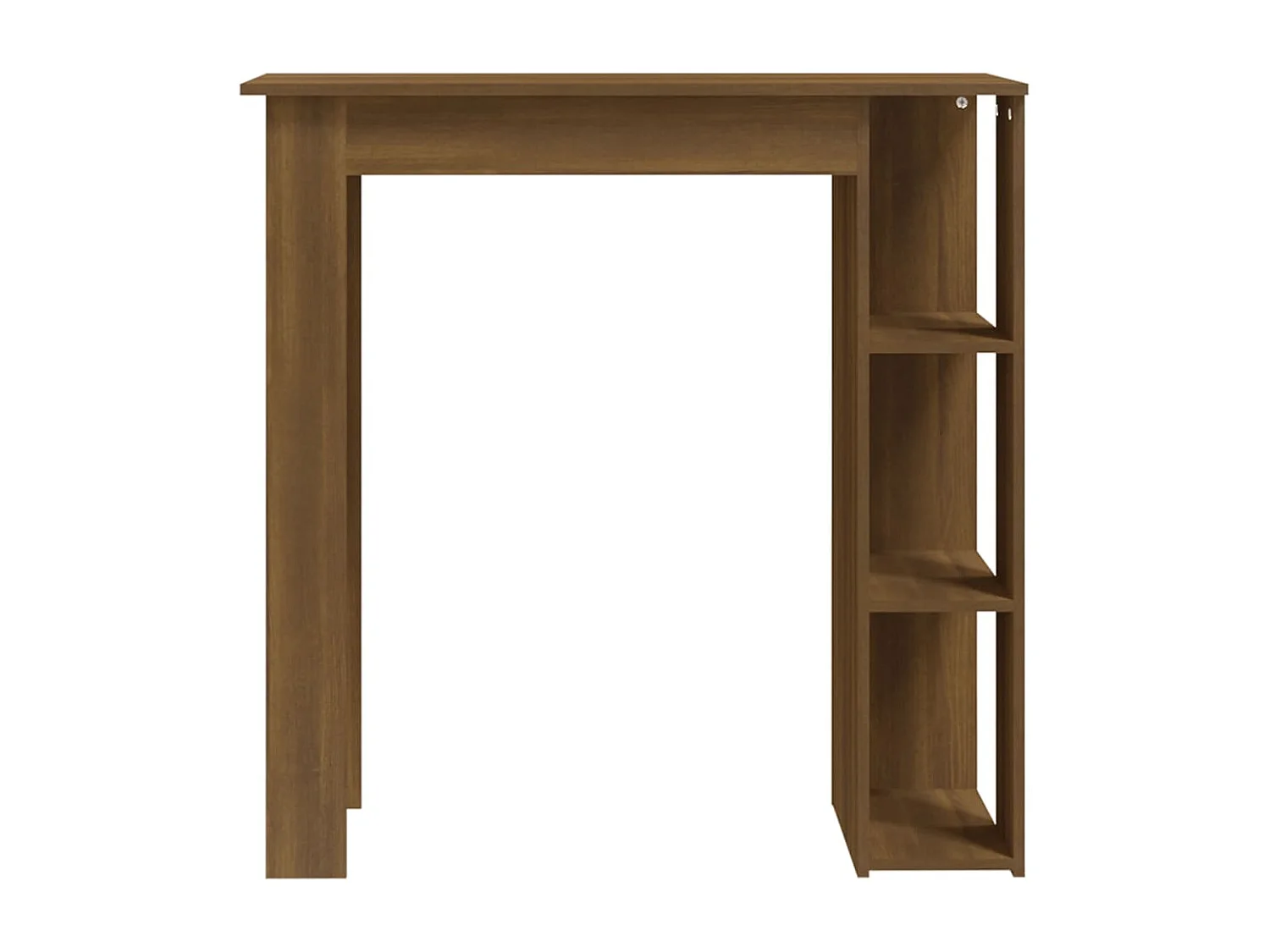Mesa de bar con estante de madera de ingeniería de roble marrón