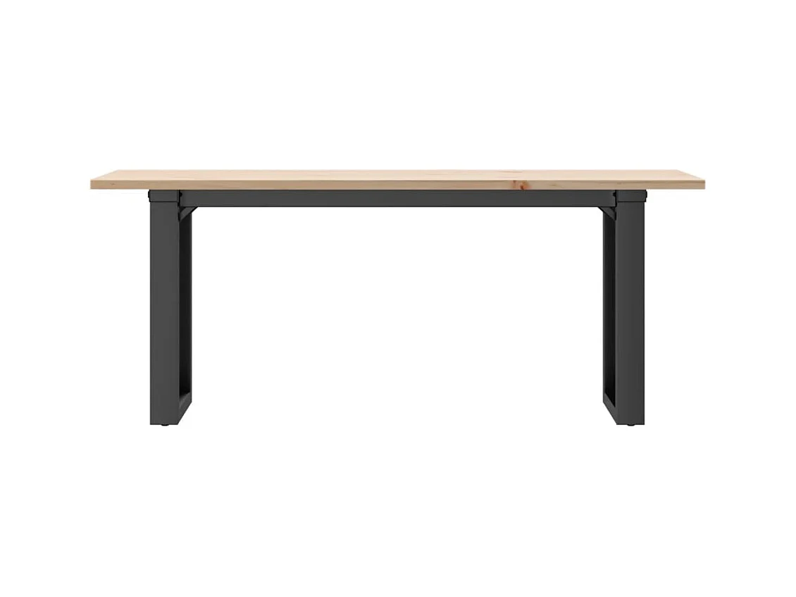 Table basse cadre en O 110x40x45 cm bois de pin massif et acier