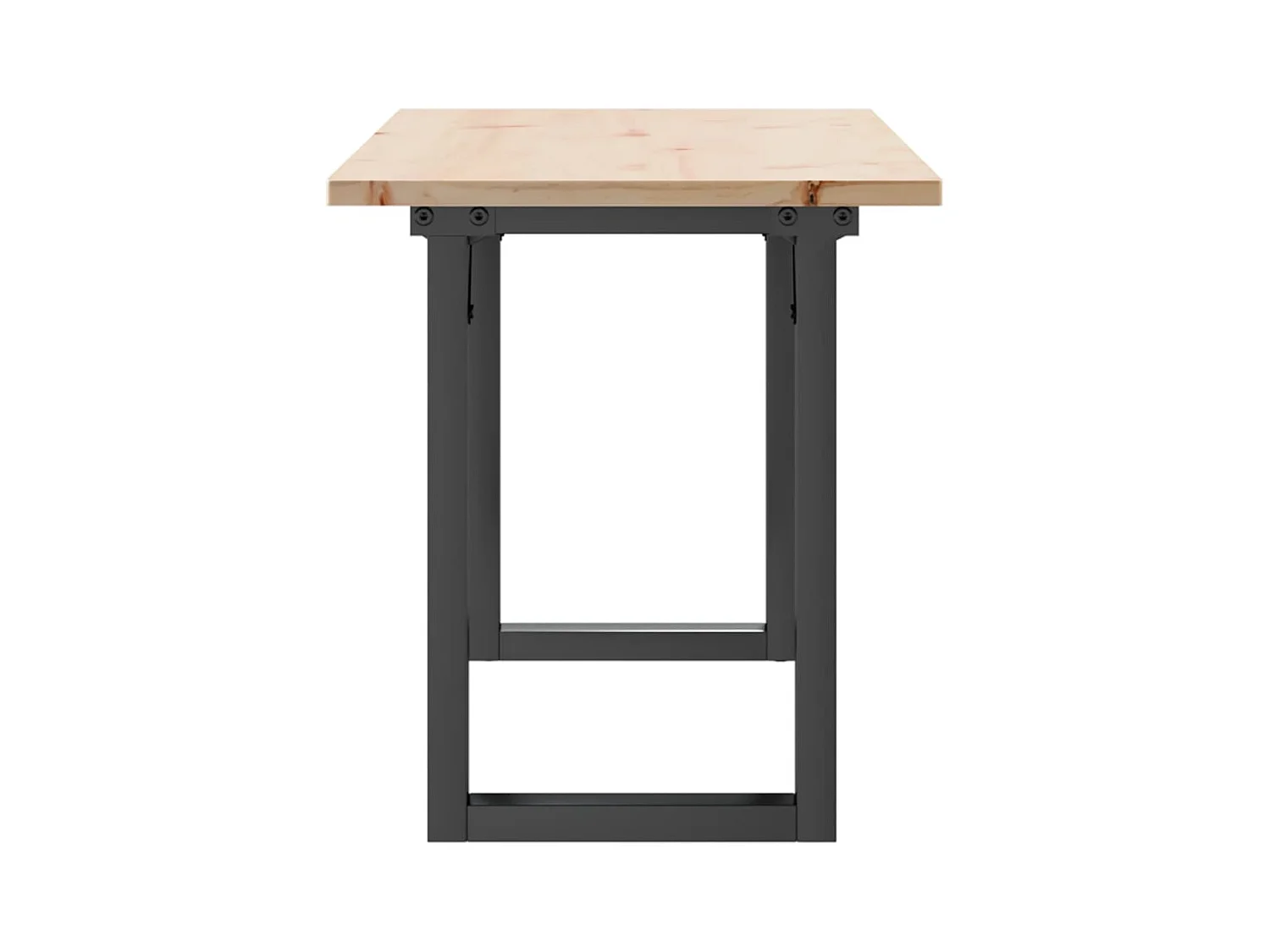 Table basse cadre en O 110x40x45 cm bois de pin massif et acier