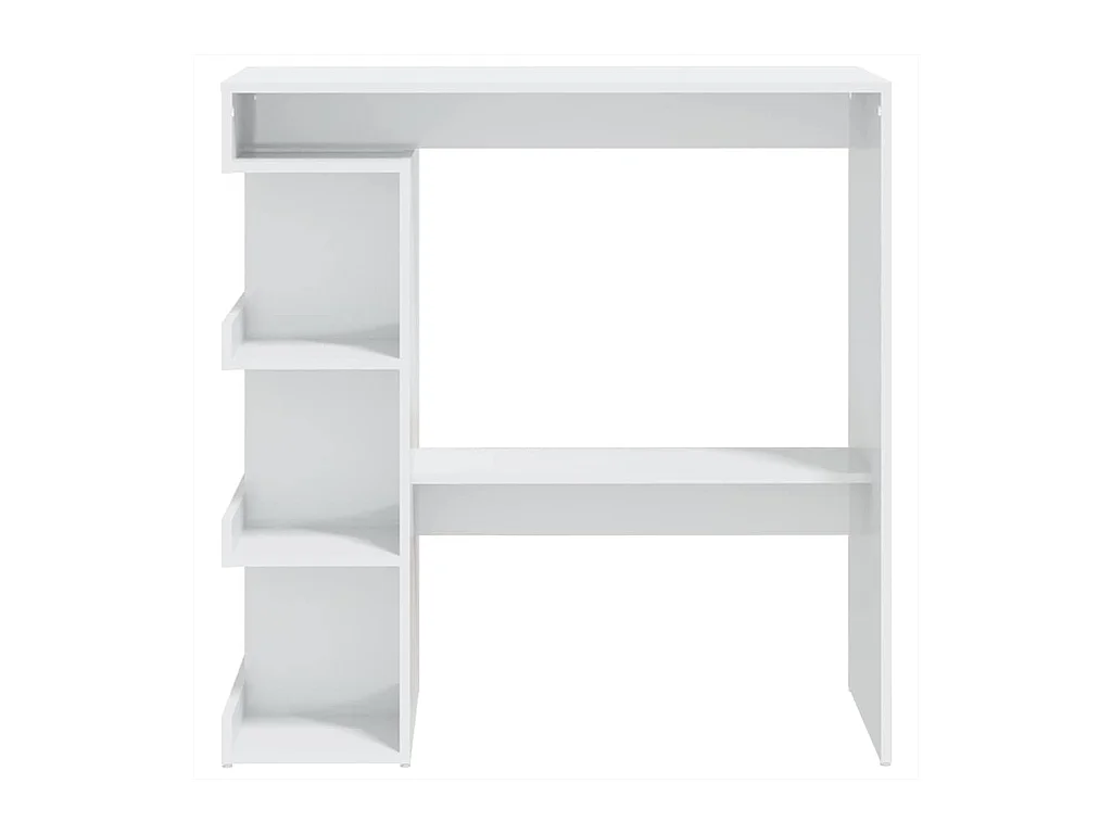 Table de bar étagère de rangement Blanc brillant 100x50x101,5cm