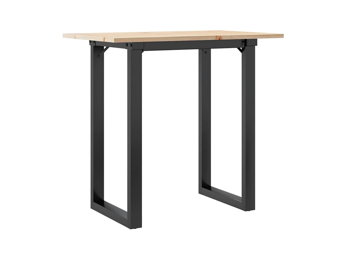 Table à manger cadre en O 80x50x75 cm bois de pin massif acier