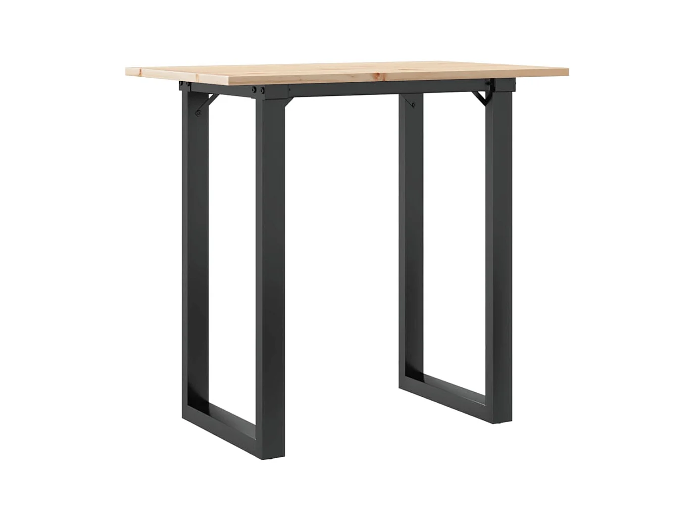 Table à manger cadre en O 80x50x75 cm bois de pin massif acier