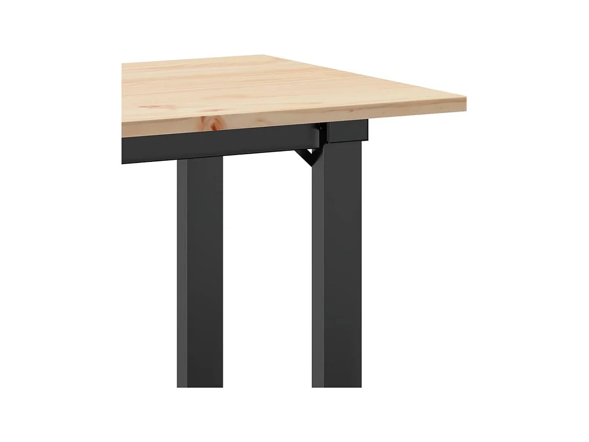 Table à manger cadre en O 80x50x75 cm bois de pin massif acier