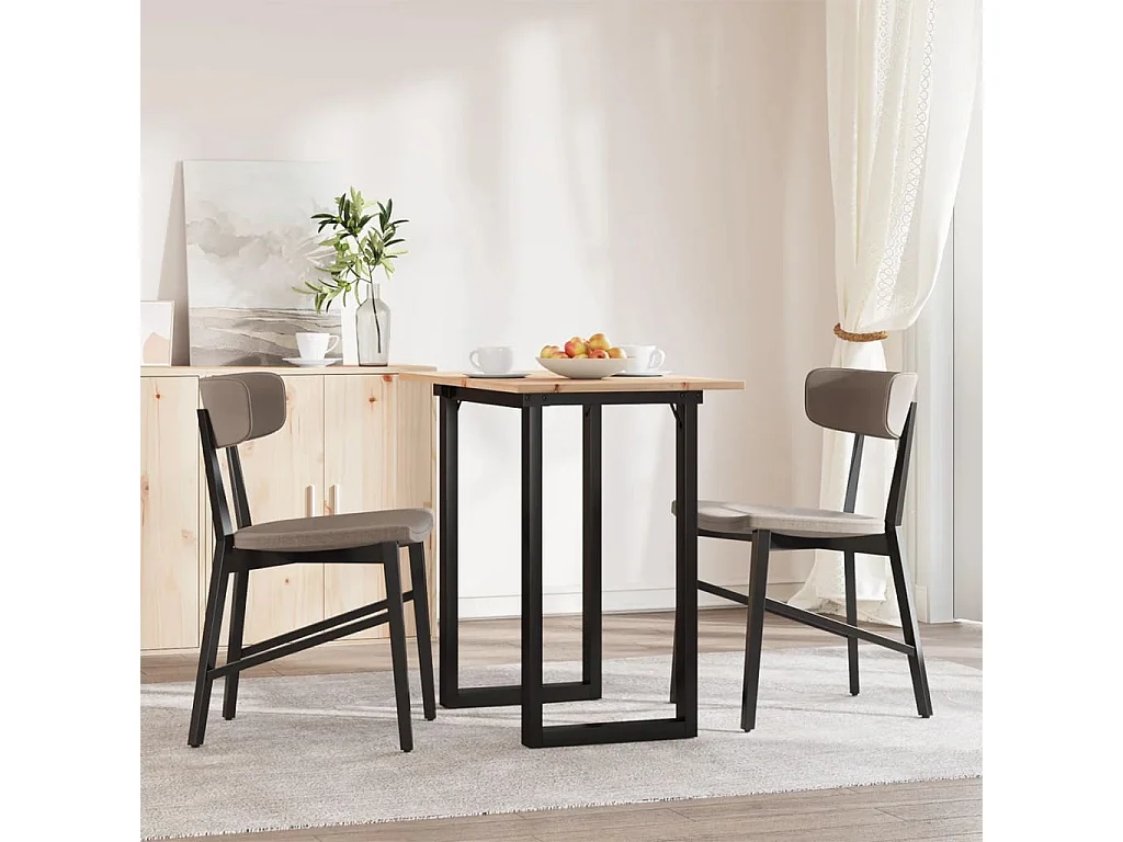 Mesa de comedor O-frame 80x50x75 cm madera maciza de pino acero