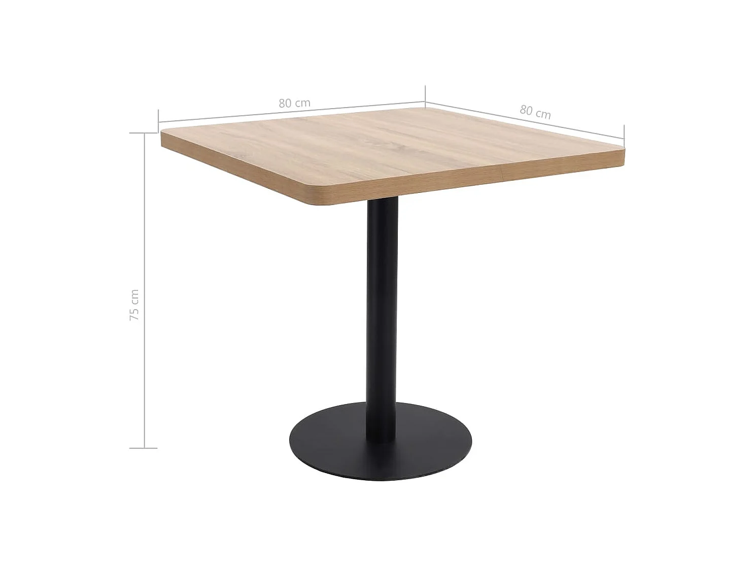 Table de bistro marron clair 80x80 cm MDF