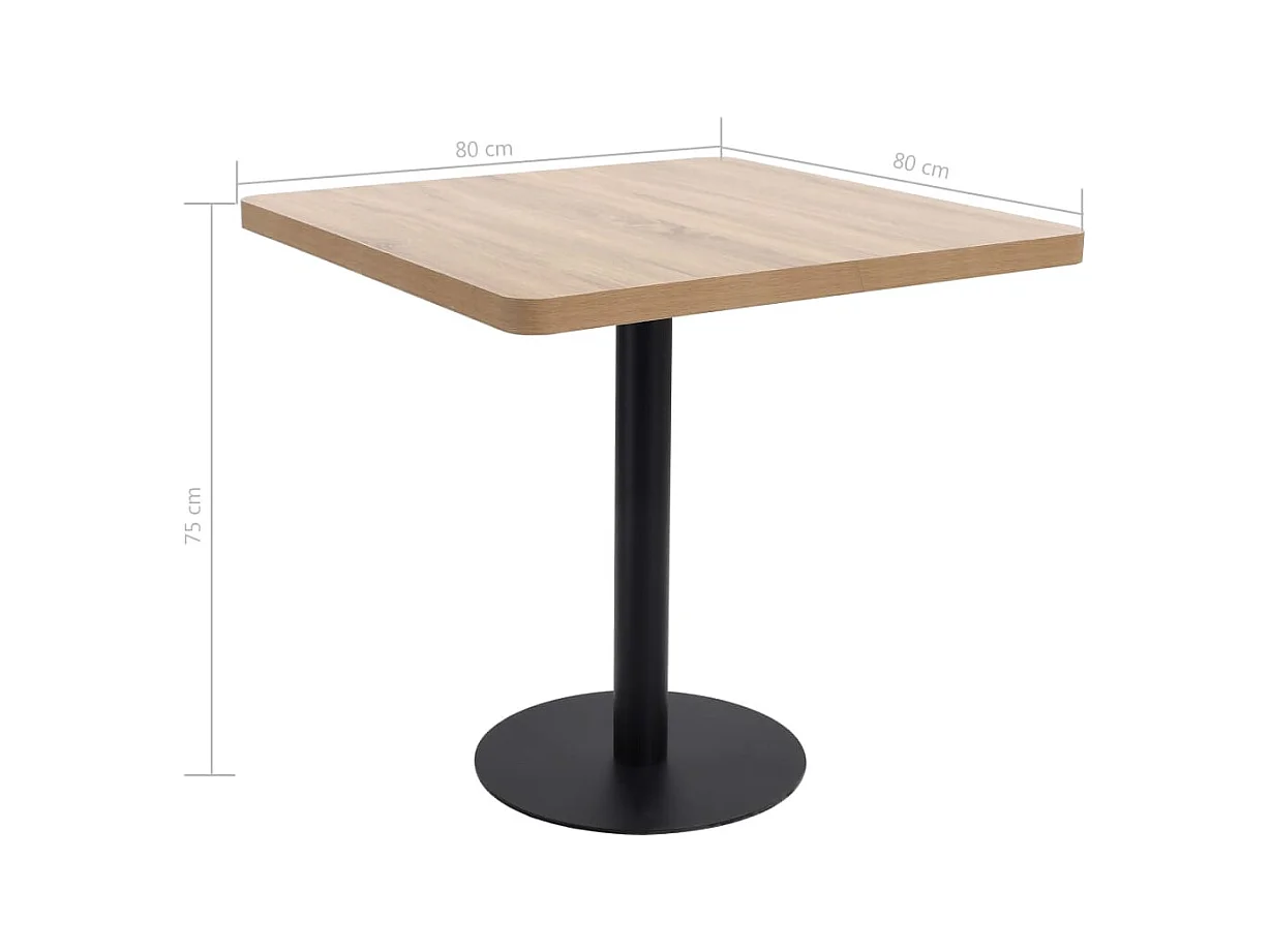 Table de bistro marron clair 80x80 cm MDF