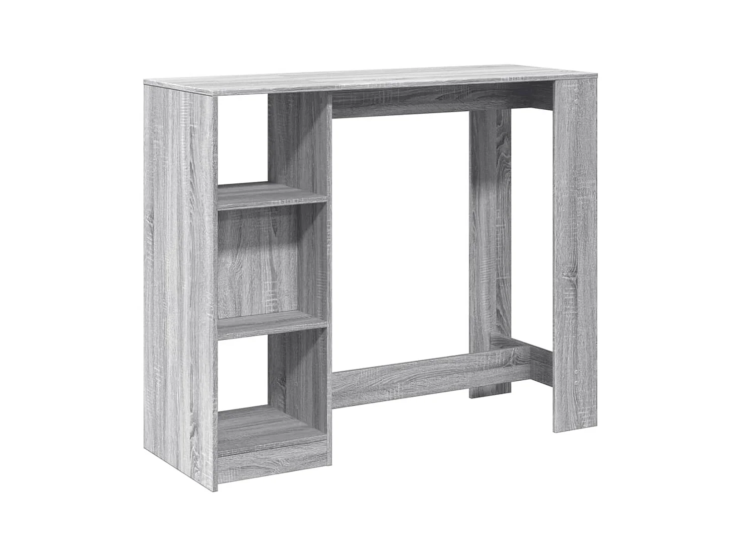 Table de bar avec étagère sonoma gris bois d'ingénierie