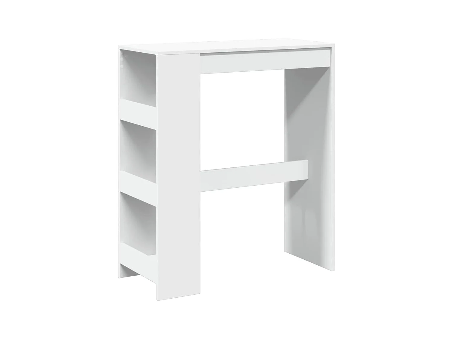 Table de bar et étagères blanc 90x40x103,5 cm bois d'ingénierie