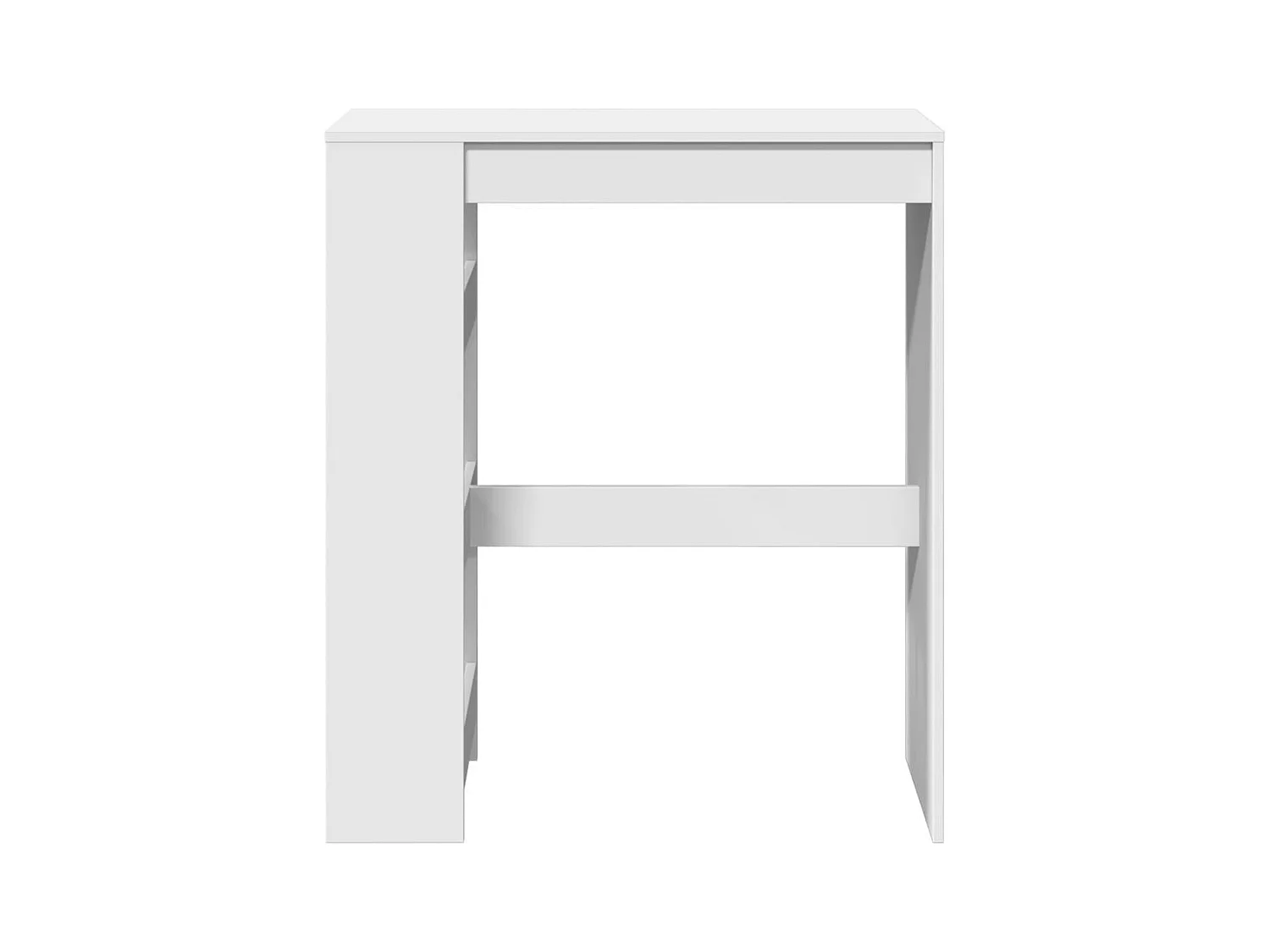 Table de bar et étagères blanc 90x40x103,5 cm bois d'ingénierie