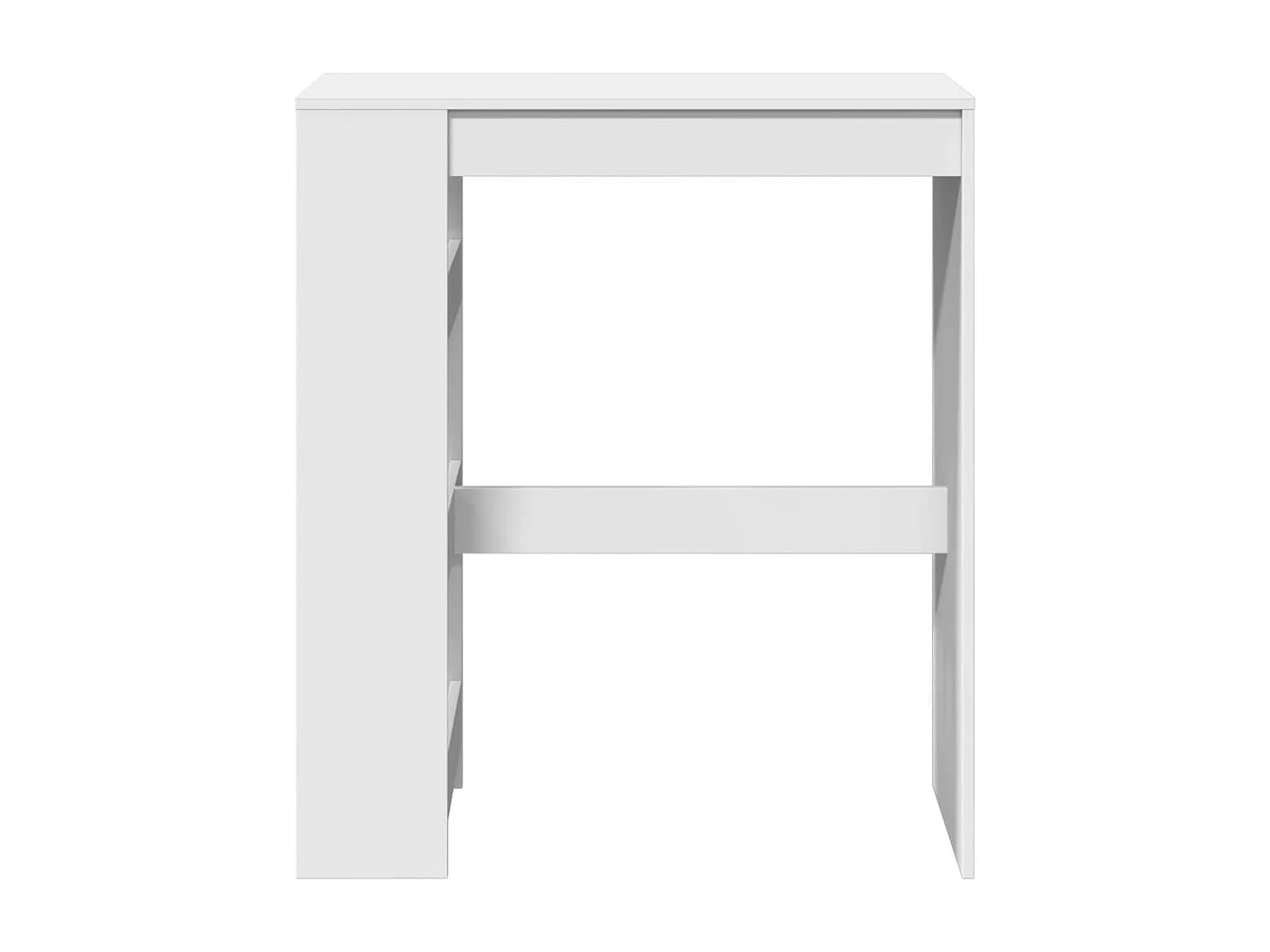 Mesa de bar blanca y estantes 90x40x103,5 cm madera de ingeniería