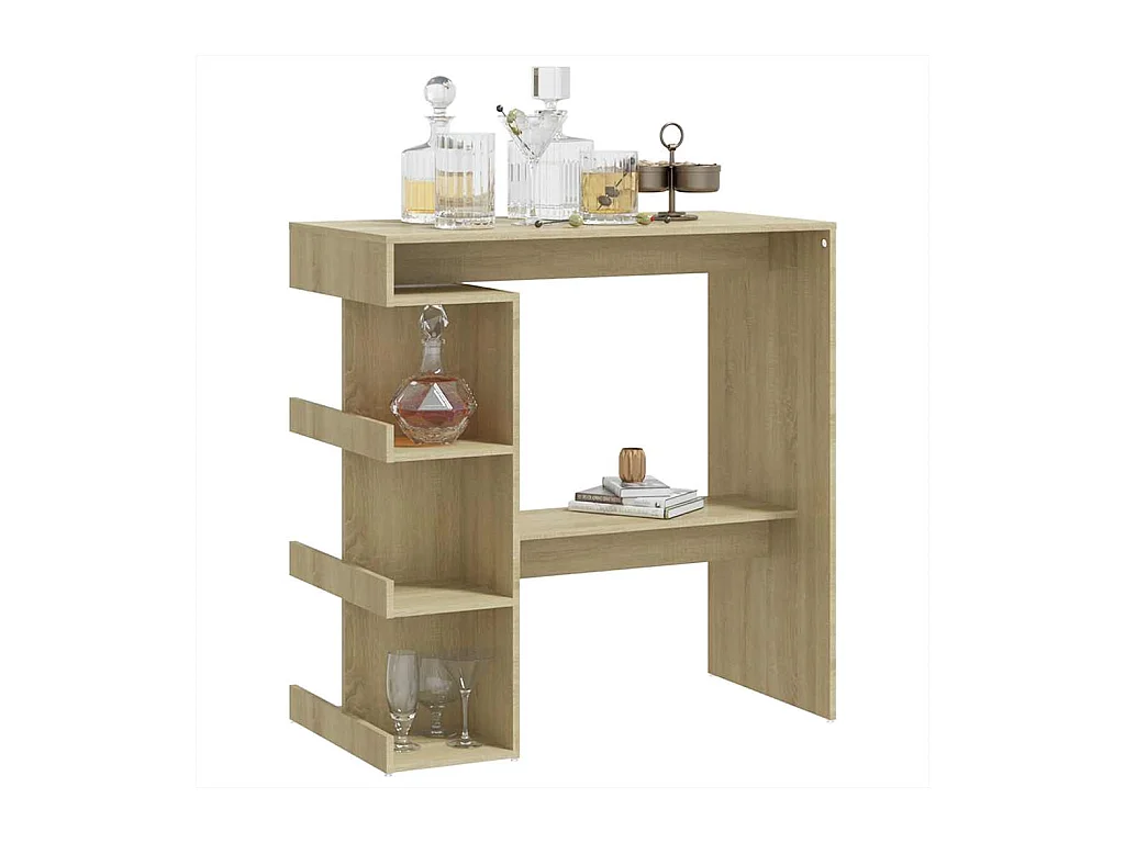 Table de bar étagère de rangement Chêne sonoma Bois ingénierie
