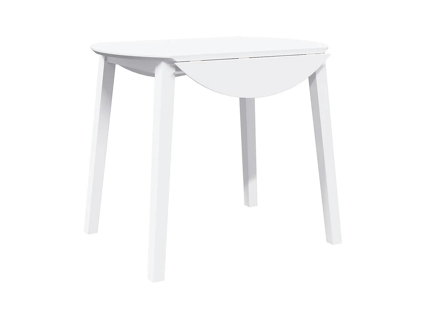 Table à manger blanc bois massif et caoutchouc