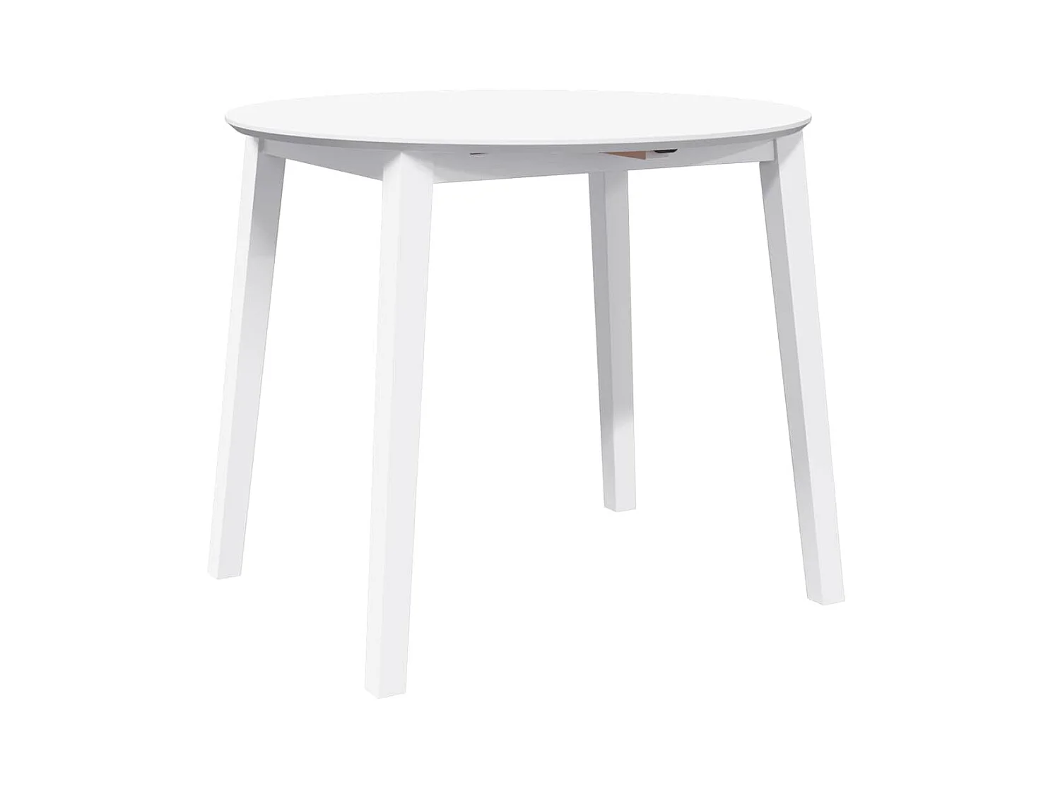 Table à manger blanc bois massif et caoutchouc