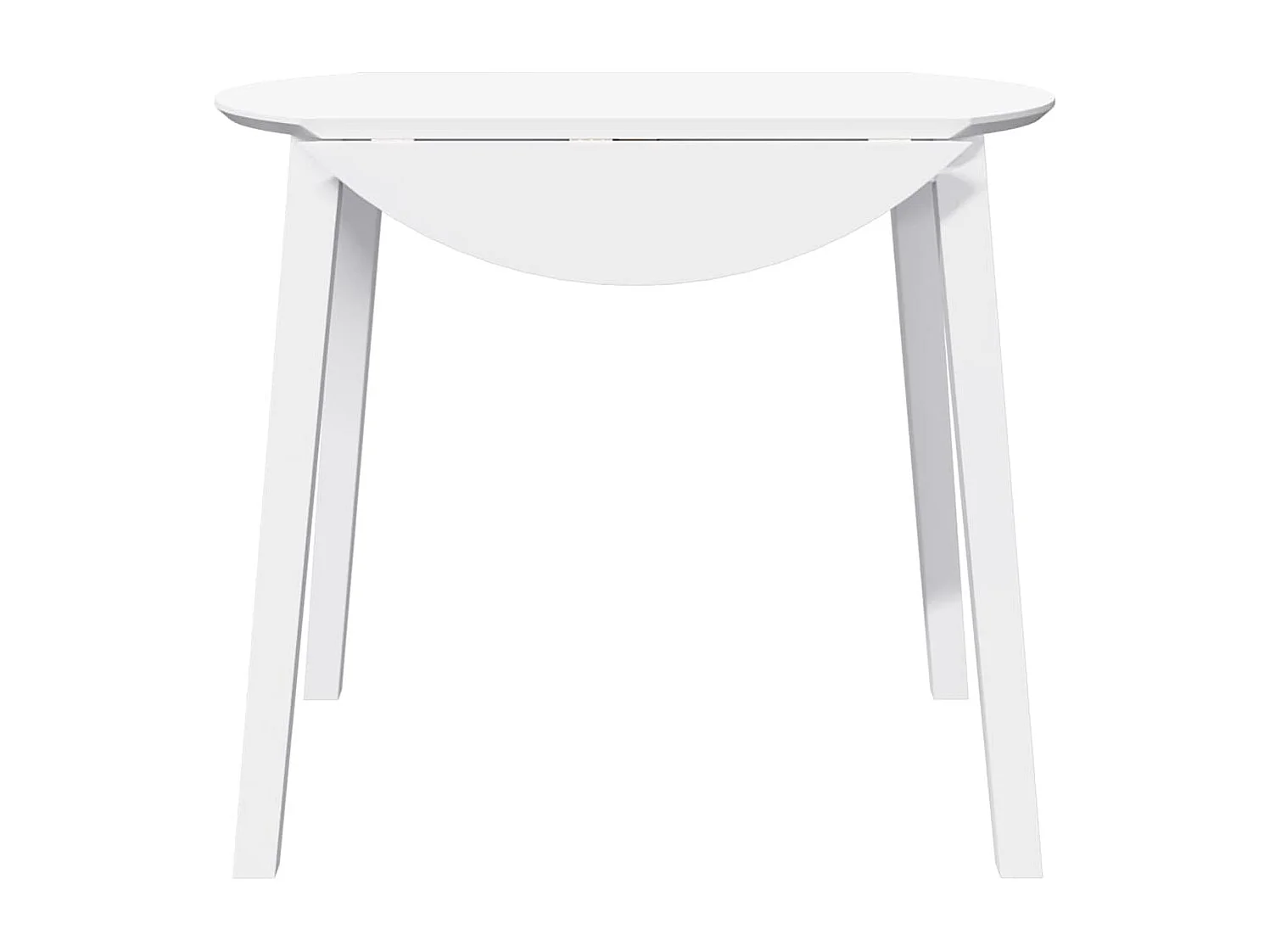 Mesa de comedor de madera maciza blanca y caucho