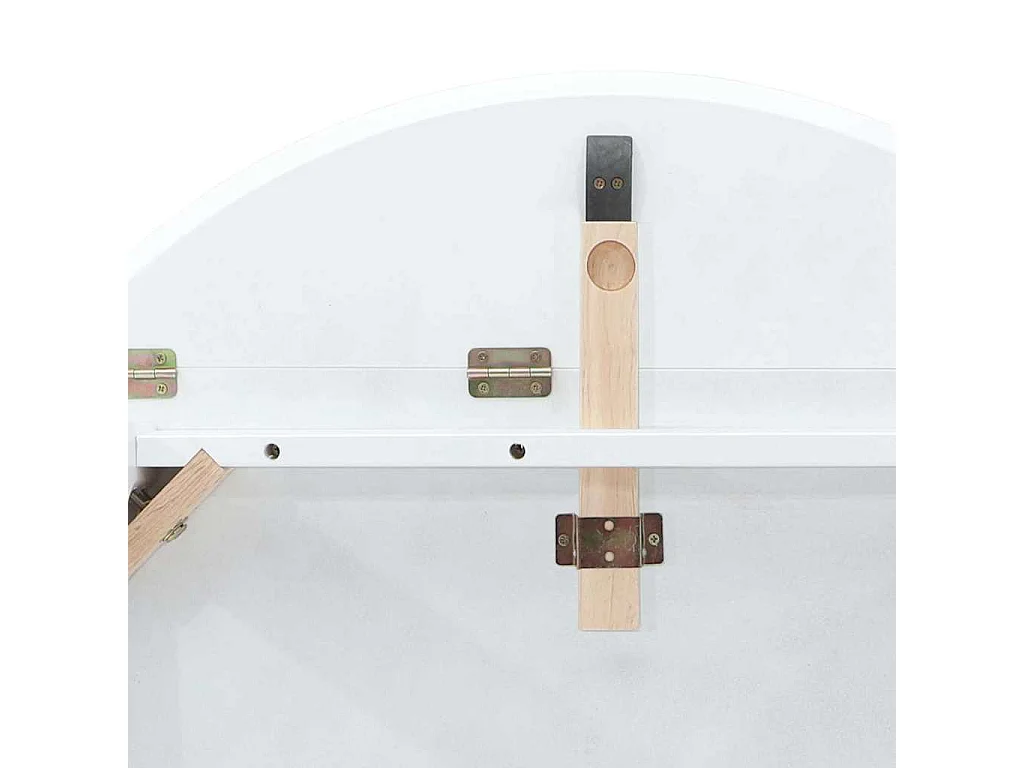 Mesa de comedor de madera maciza blanca y caucho