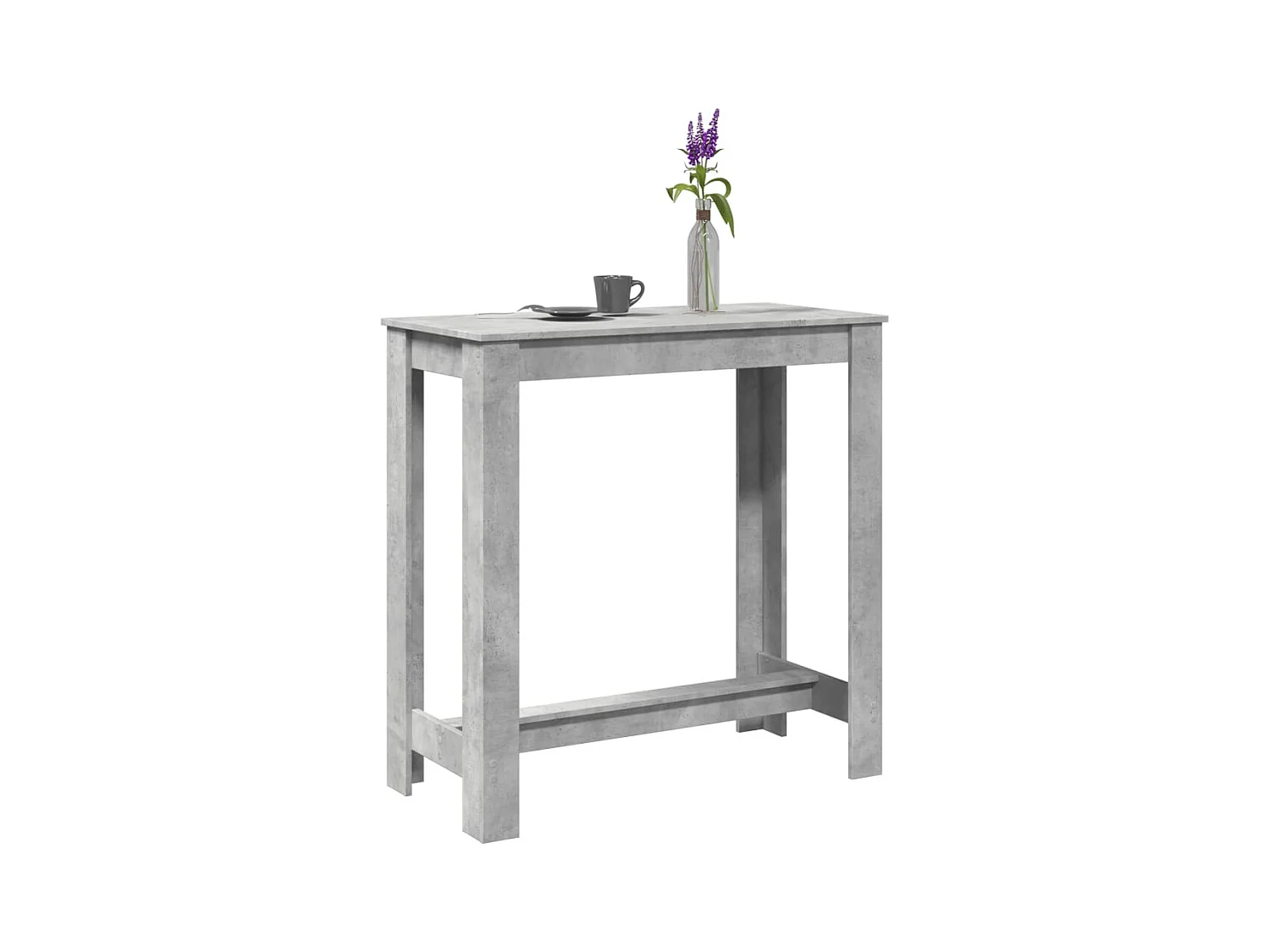 Table de bar gris béton 102x50x103,5 cm bois d'ingénierie