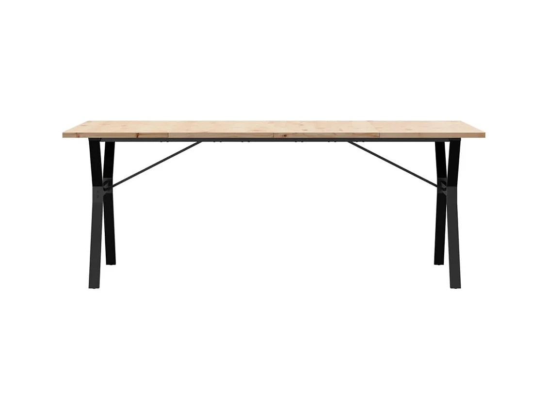 Mesa de comedor con estructura en Y 200x100x75,5 cm madera maciza de pino acero