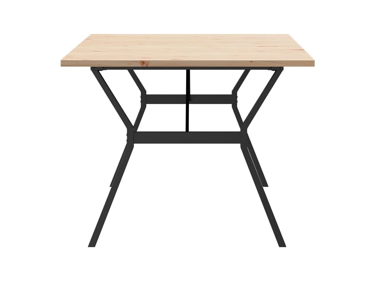 Mesa de comedor con estructura en Y 200x100x75,5 cm madera maciza de pino acero