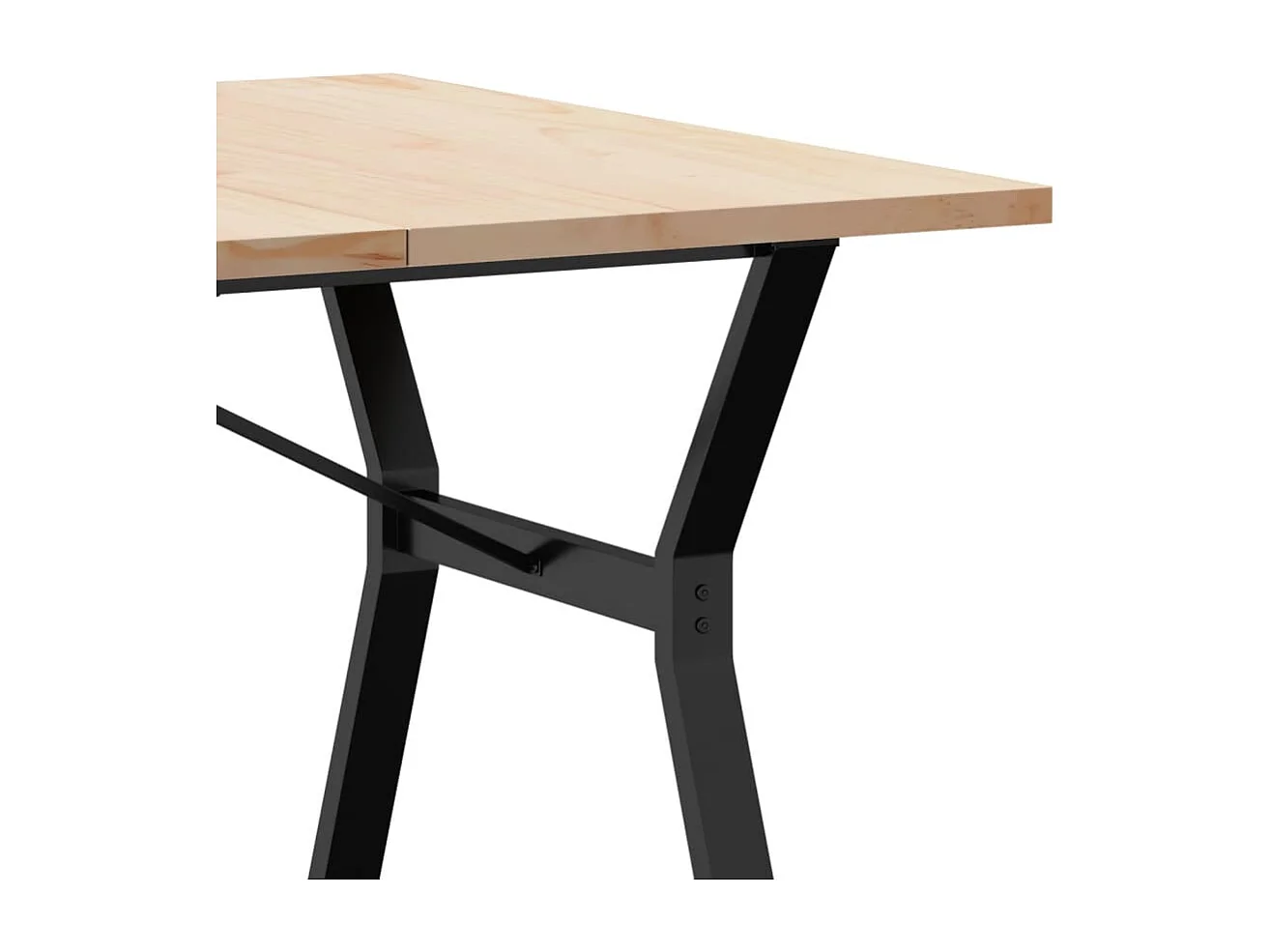 Mesa de comedor con estructura en Y 200x100x75,5 cm madera maciza de pino acero