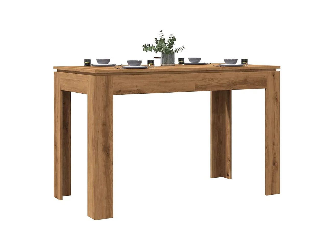 Table à manger chêne artisanal 120x60x76 cm bois d'ingénierie