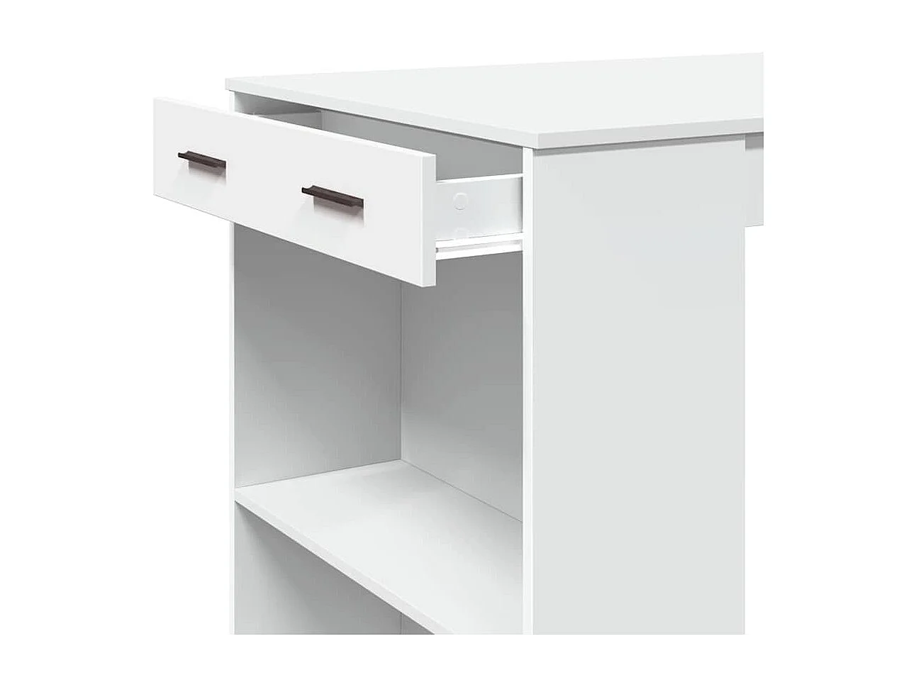 Mesa de bar blanca 102x70x103,5 cm madera de ingeniería