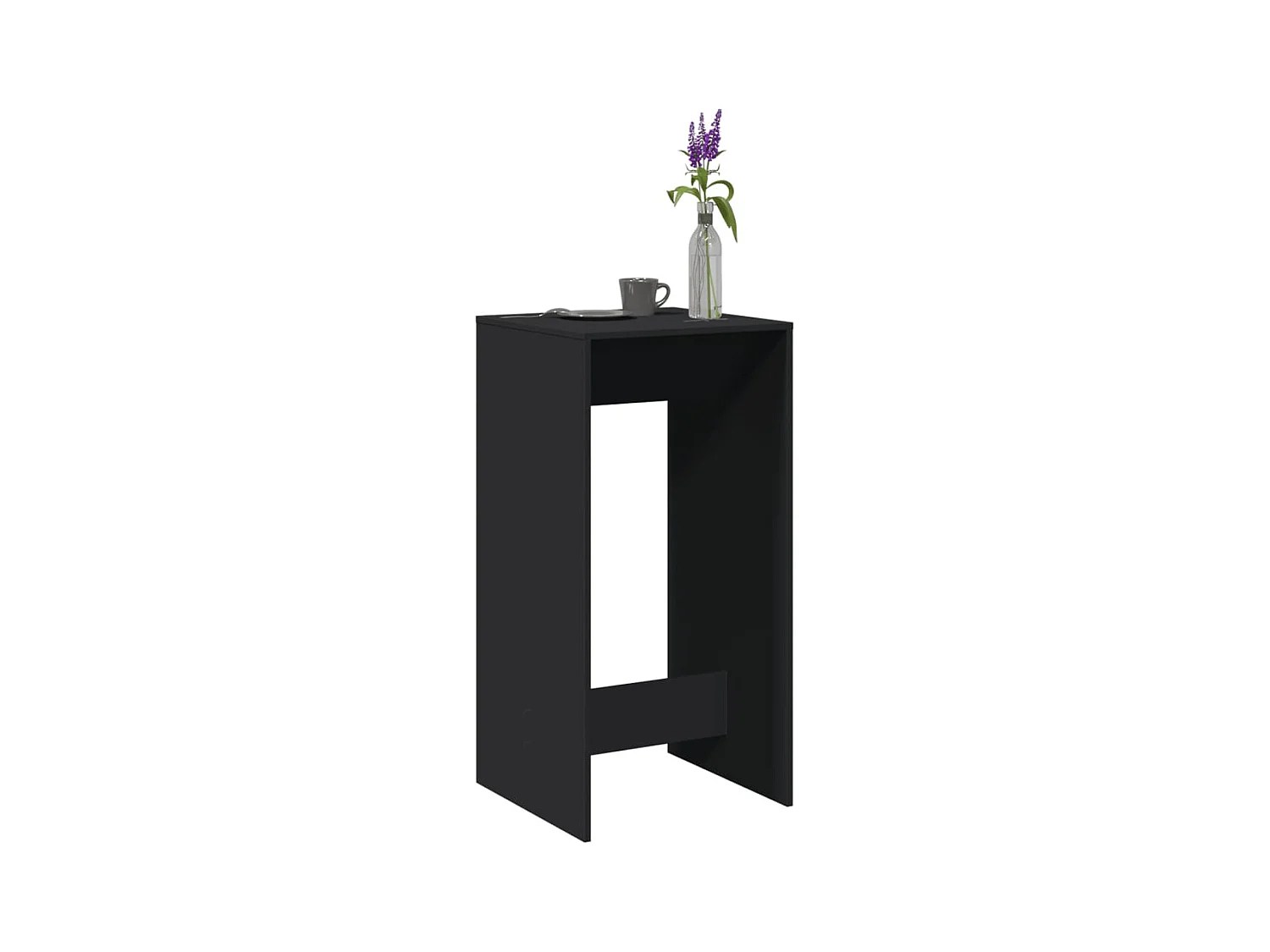 Zwarte bartafel 51x50x103,5 cm bewerkt hout
