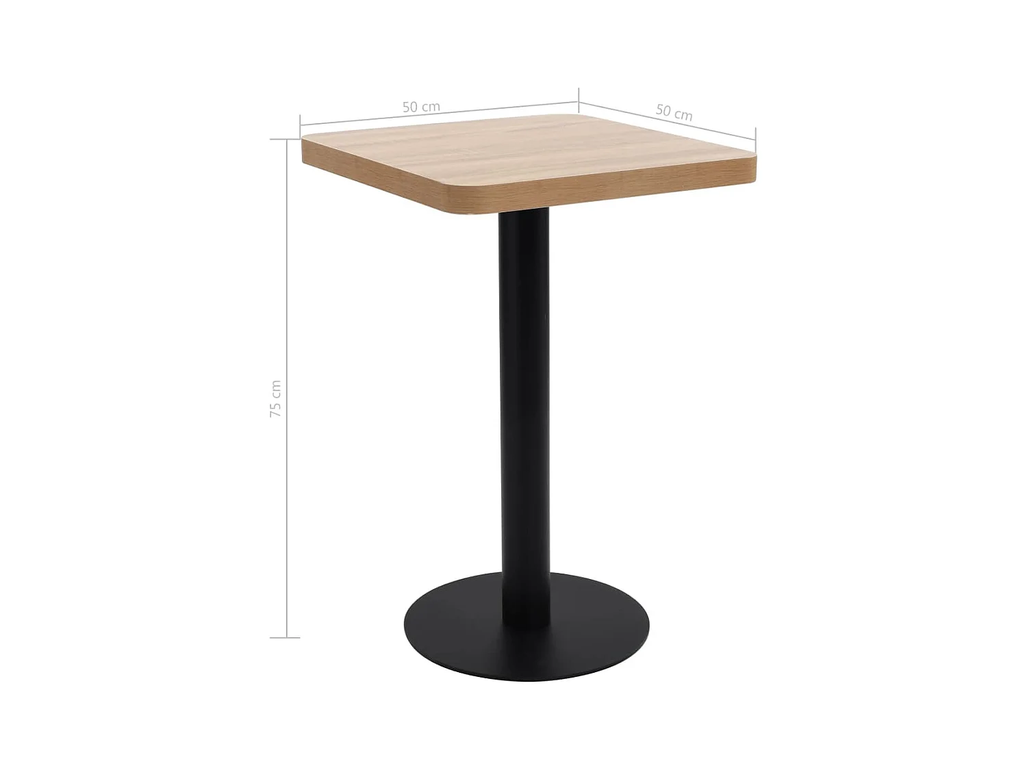 Table de bistro marron clair 50x50 cm MDF