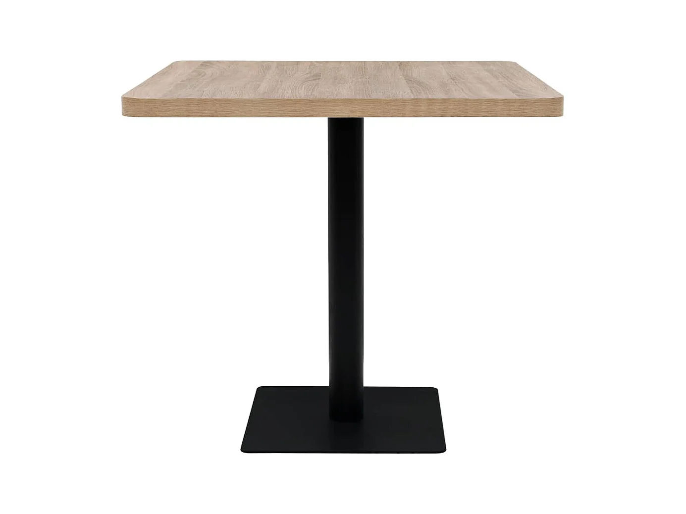 Table de bistro MDF et acier Carré 80x80x75 cm Couleur de chêne