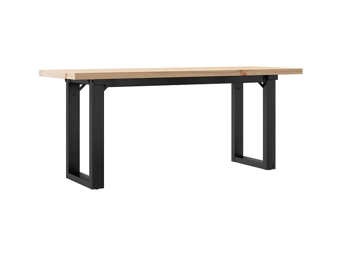 Table basse cadre en O 110x40x45,5 cm bois de pin massif acier