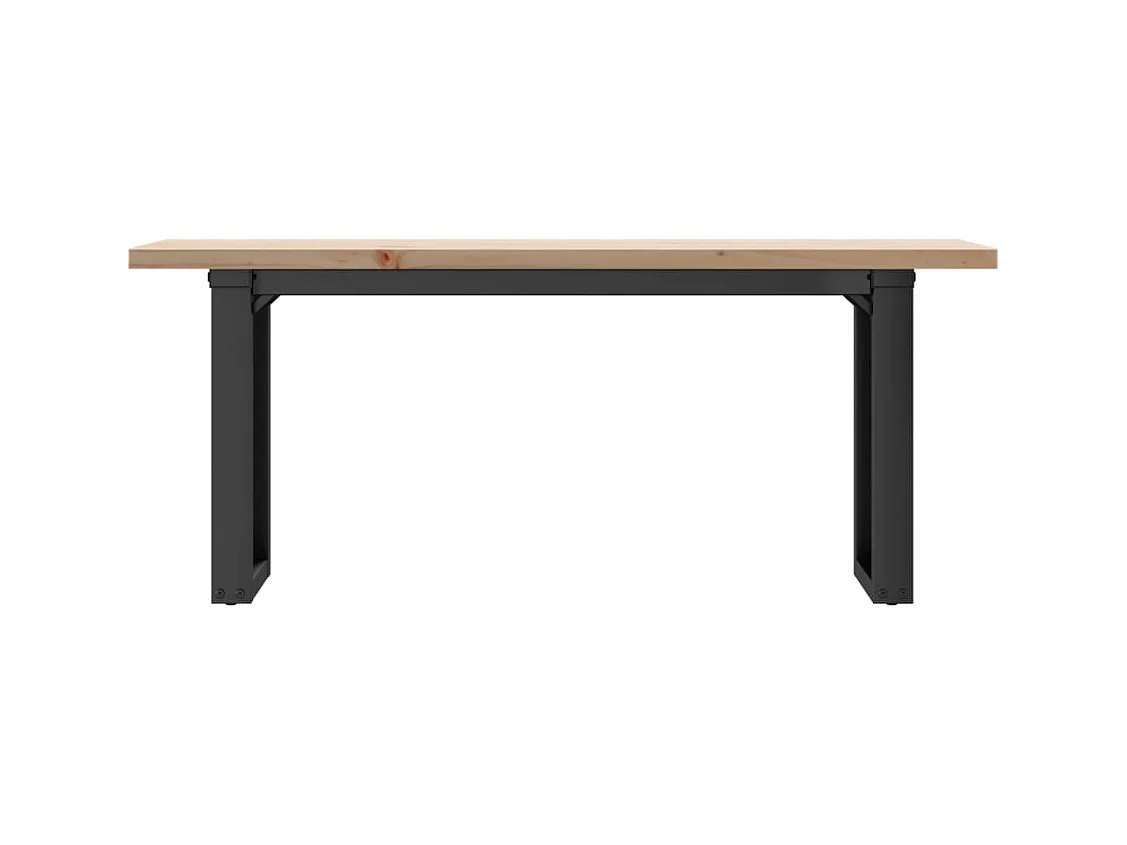 Table basse cadre en O 110x40x45,5 cm bois de pin massif acier