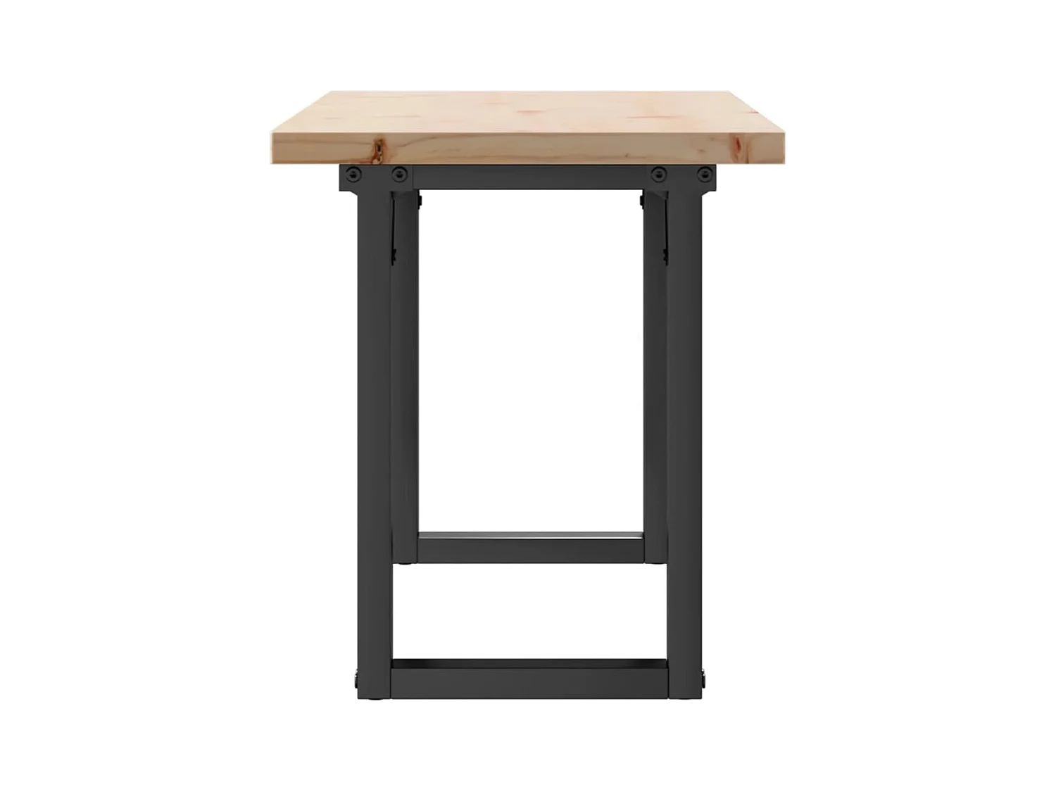 Table basse cadre en O 110x40x45,5 cm bois de pin massif acier