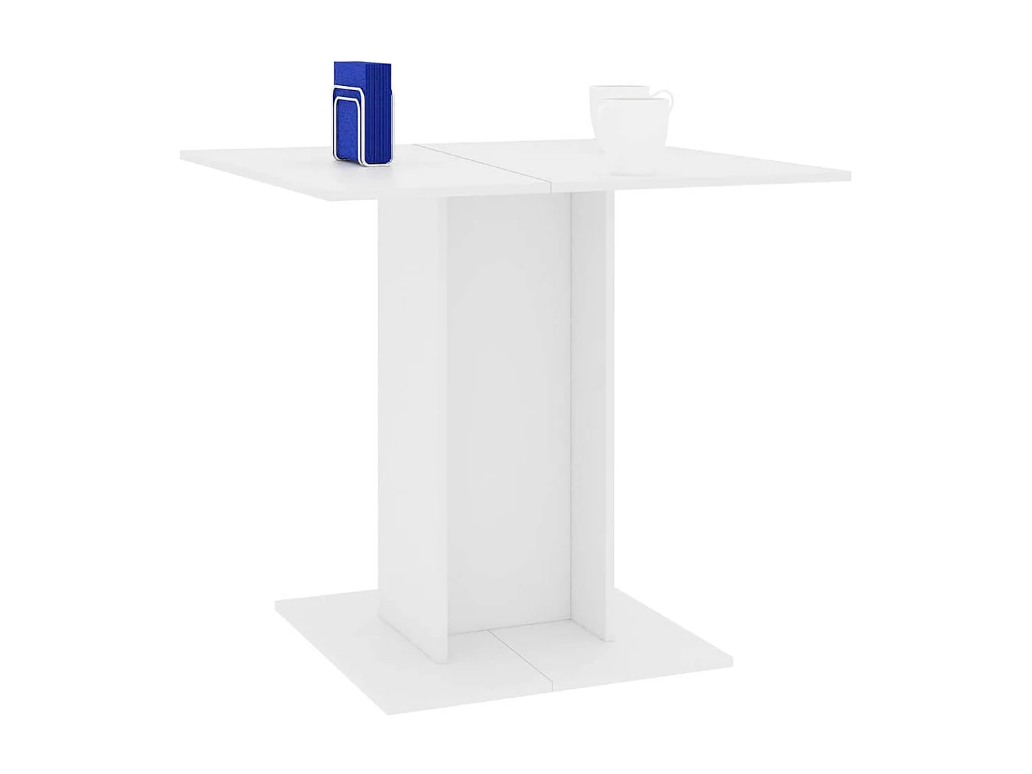 Table à manger Blanc 80x80x75 cm bois d'ingénierie