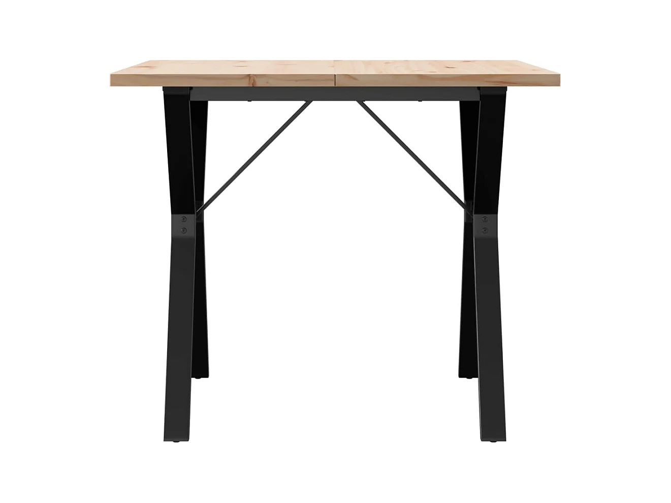 Table à manger cadre en Y 90x90x75,5cm bois de pin massif acier