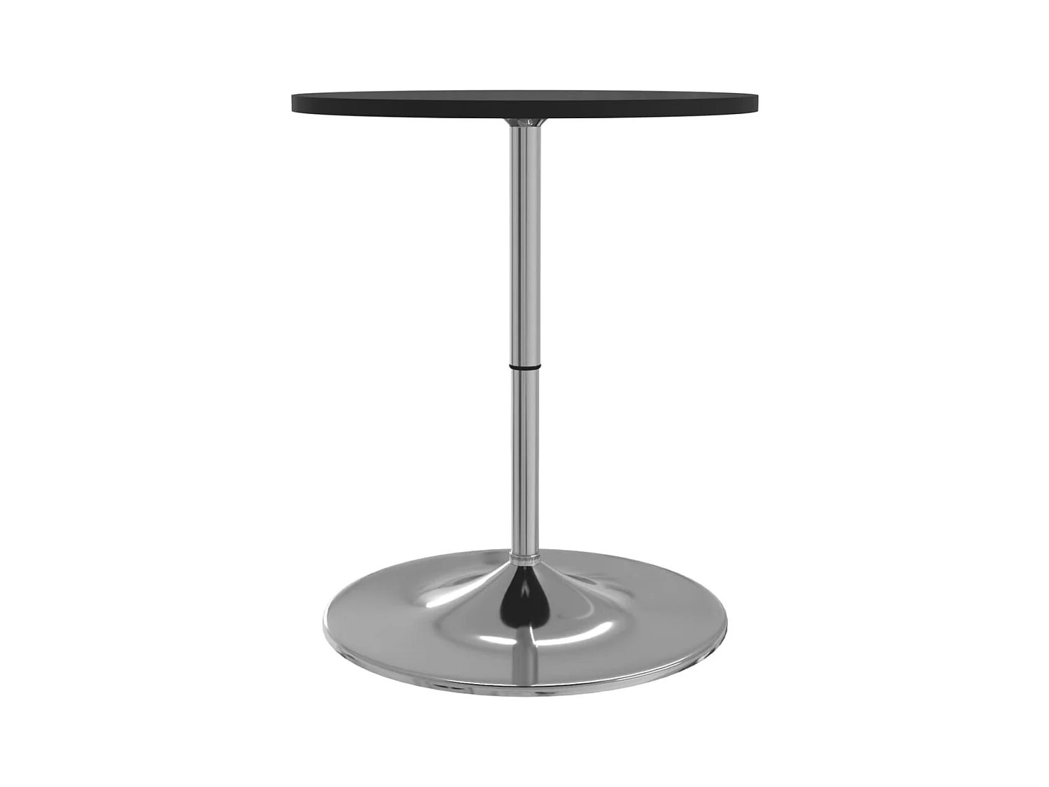 Table de bar noir 60x60x90 cm bois d'ingénierie et acier chromé